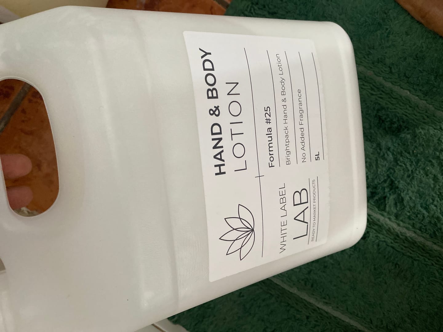 Customer photo review of Brightpack Hand and Body Lotion (Fragrance-Free) (White Label Lab)