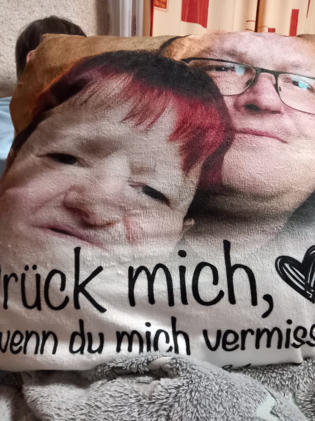 Customer photo review of Wenn du mich vermisst - Paar-Kissen