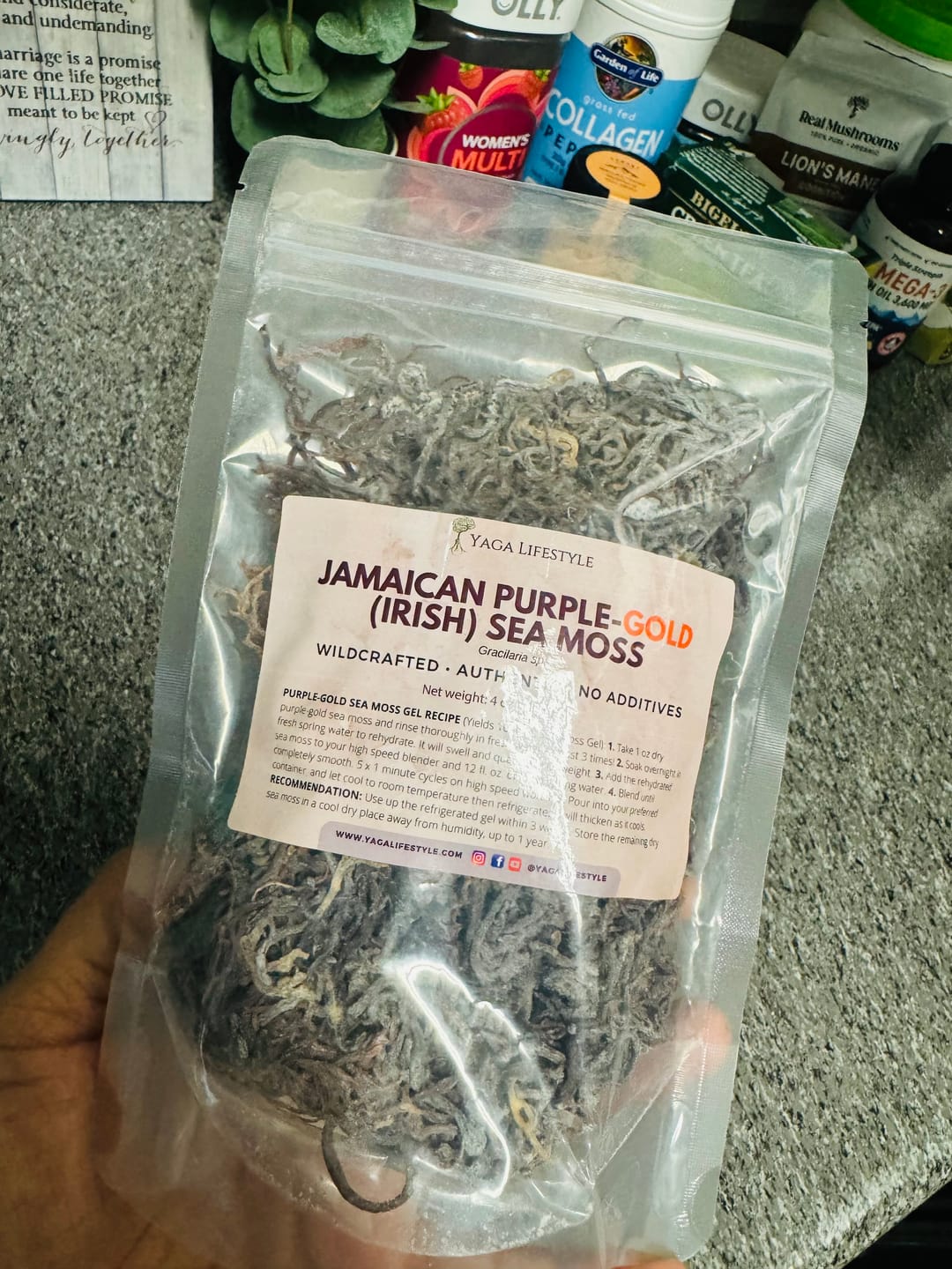 Customer photo review of Jamaican (Thick) Purple-Gold Irish Sea Moss