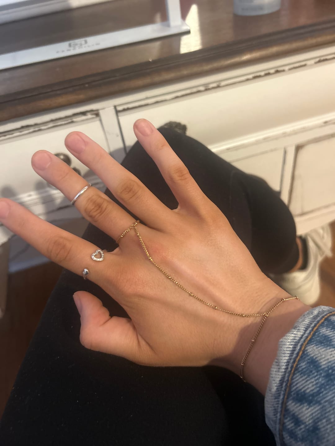 Customer photo review of 18K Gold Hand Chain Bracelet