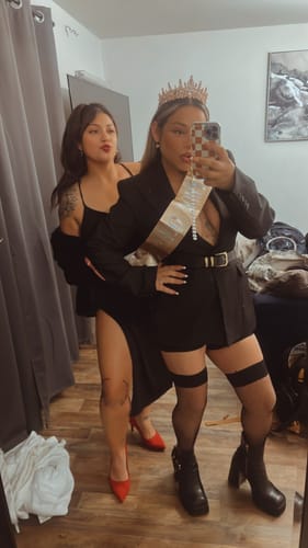 Customer photo review of Power Shoulder Suited Blazer