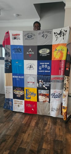 T-shirt quilt featuring lakenheath high school by Juanita from VA