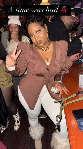 Customer photo review of Skinny V-Neck Knitted Cardigan