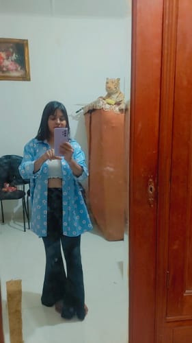 Customer photo review of Lost In Blooms Oversize Shirt