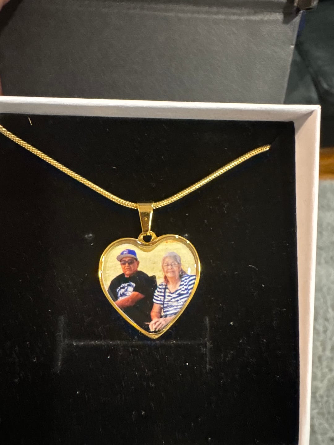 Customer photo review of Photo Engraved Necklace Memorial Gift (Manual Upload)