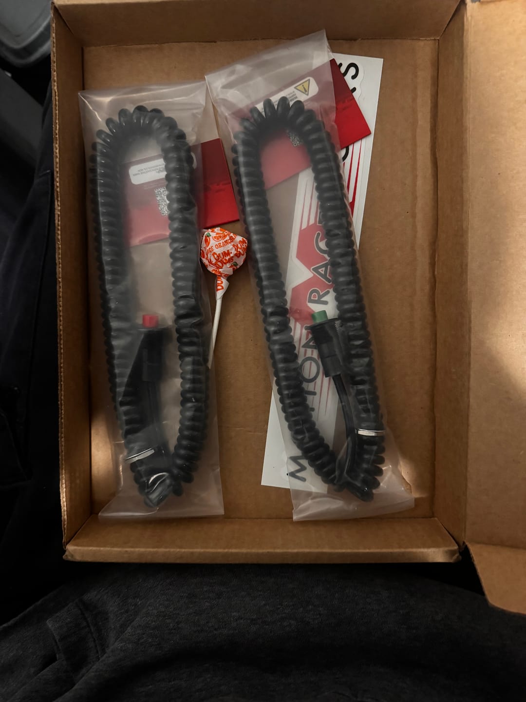 Customer photo review of Motion Raceworks Momentary Small Push Button w/6' Wound Cord (Red or Green)
