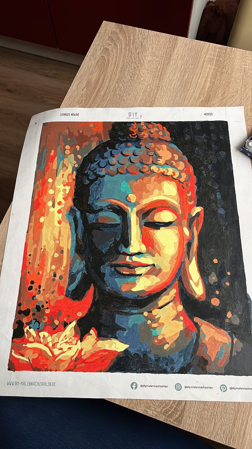 Customer photo review of Malen nach Zahlen - Buddha mit Blume