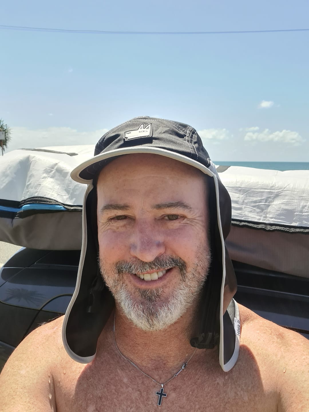 Customer photo review of Performance Legionnaire Surf Cap UPF 50+