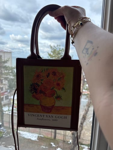 Customer photo review of Van Gogh Sunflowers Tablo Çanta