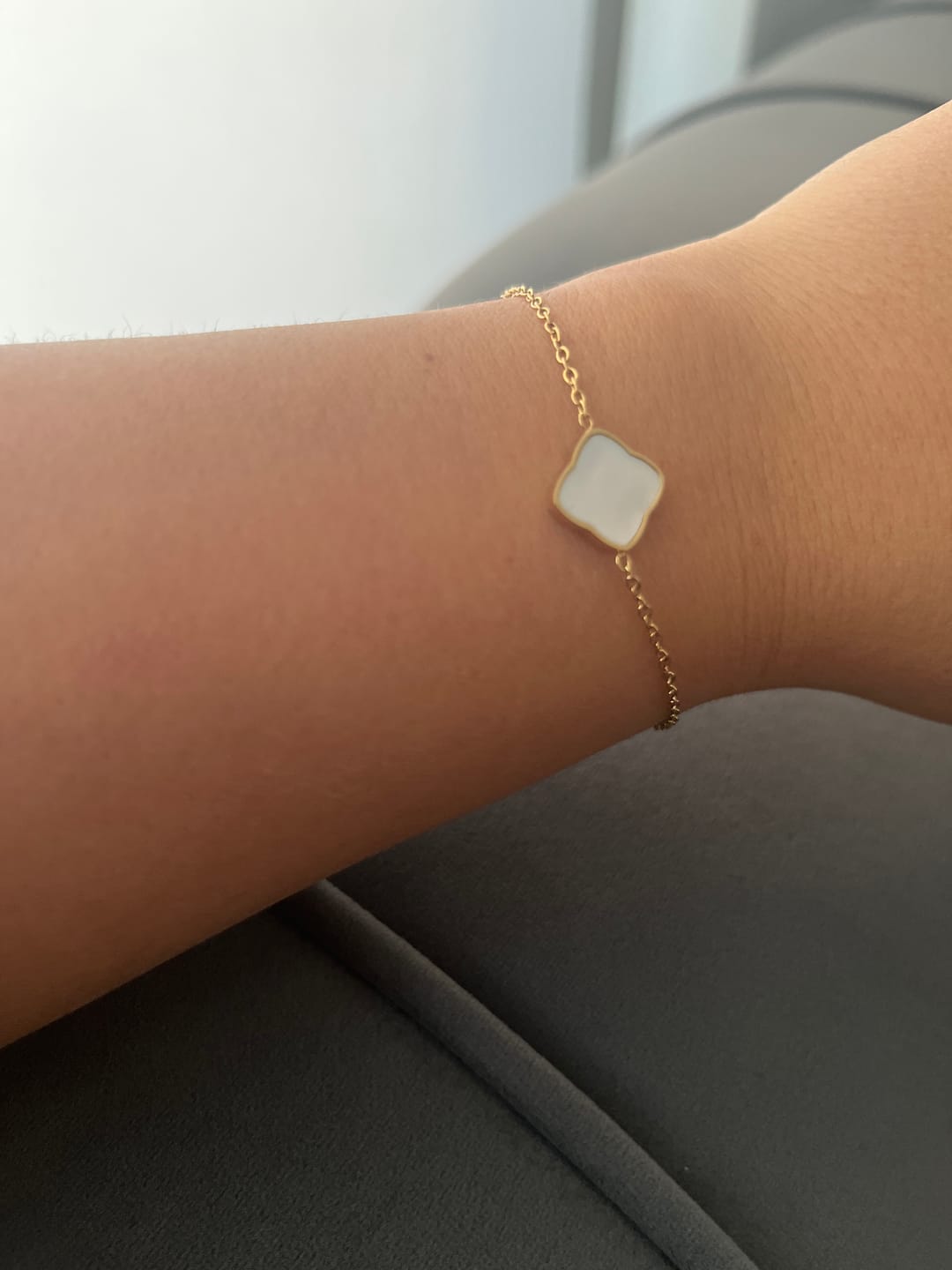 Customer photo review of Flora Gold White Bracelet