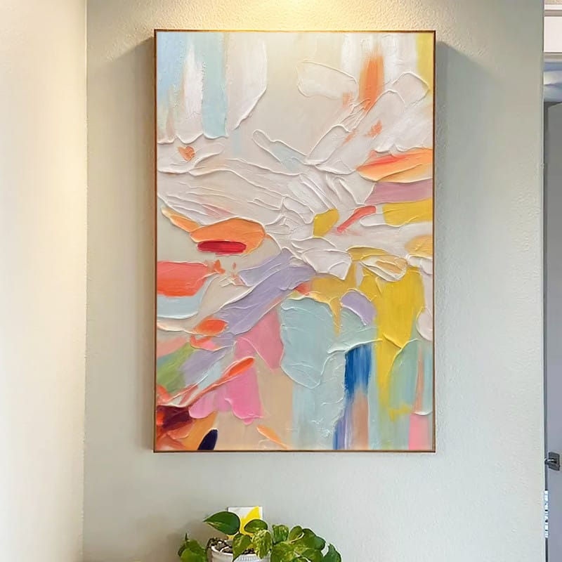 Customer photo review of Colorful Abstract Textured Painting Canvas #AT007