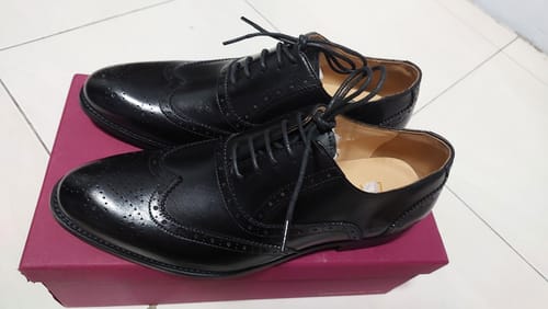 Customer photo review of Classic Oxford Brogue Wingtip - Black Lace Up