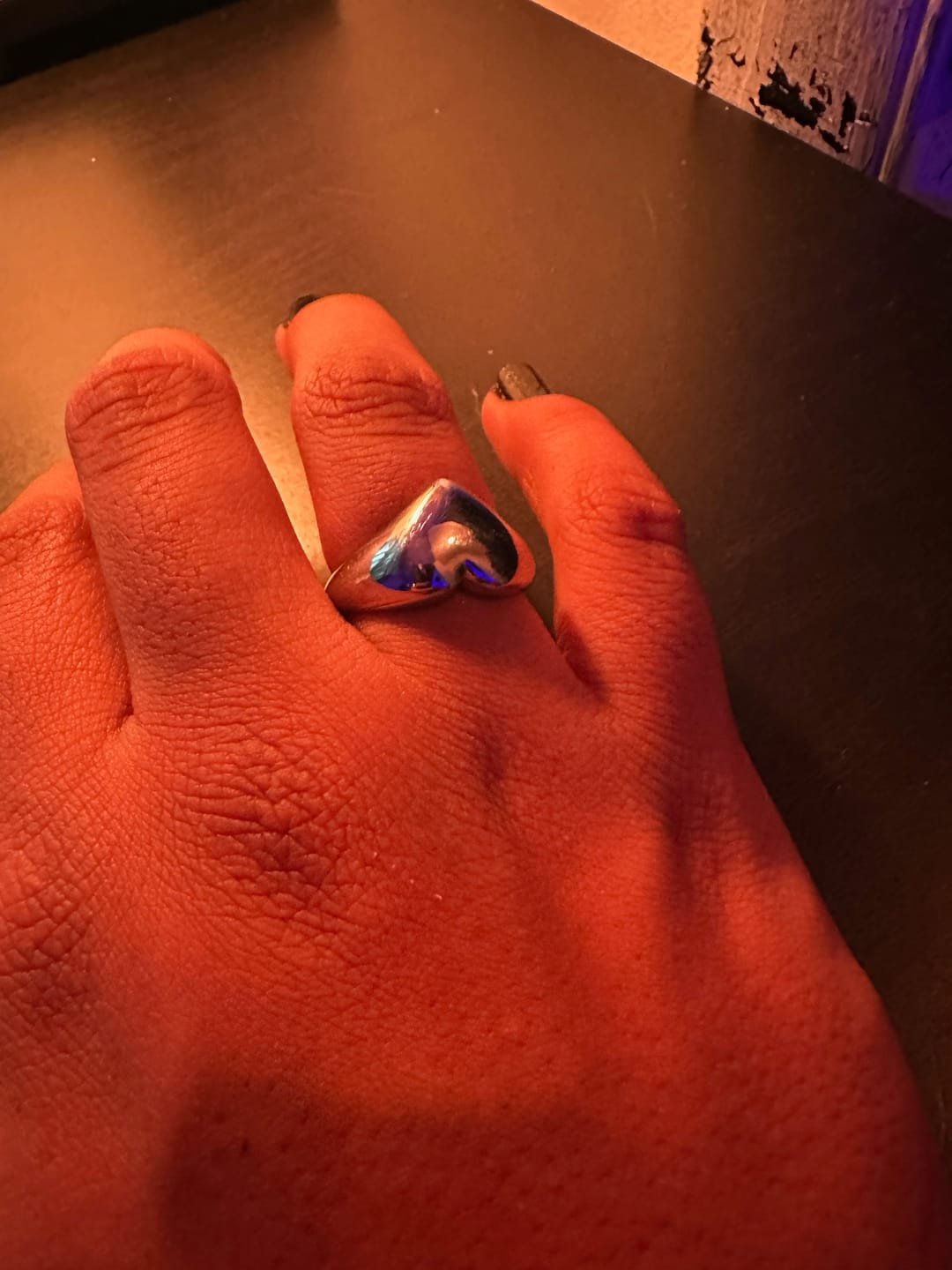 Customer photo review of HEART RING (ENGRAVABLE)