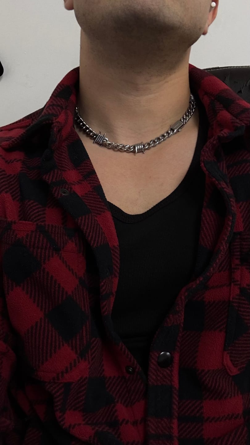 Customer photo review of The Barbed Wire Cuban Chain - Silver RG1006