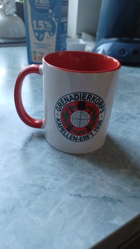 Customer photo review of TassenExpress - Becher Keramik Tasse mit Logo bedruckt 325ml Firmenlogo