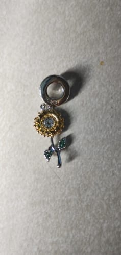 M. S. review of 925 Sterling Silver Sunflower Dangle Charm image 1 out of 1