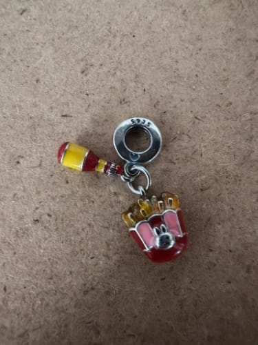 undefined review of 925 Sterling Silver Fries and Ketchup Charm image 1 out of 1
