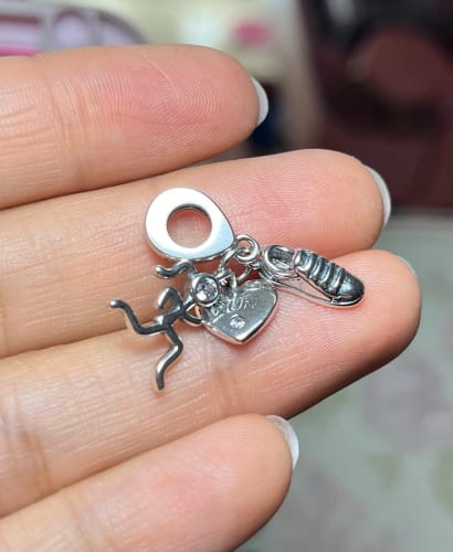 Customer photo review of 925 Sterling Silver Running Charm