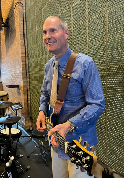 Customer photo review of The Anderson - Personalized Leather Guitar Strap
