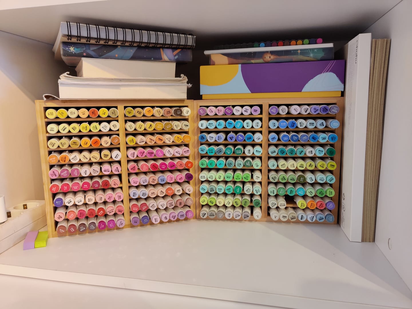 Customer photo review of Ohuhu Bamboo Marker Organizer (Europe Only)