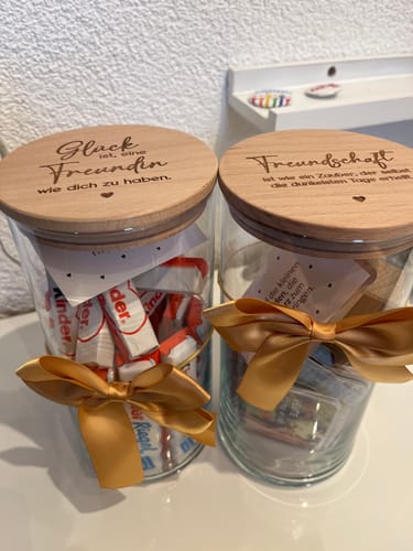 Customer photo review of Geschenk-Glas "Glück ist, eine Freundin wie dich zu haben"