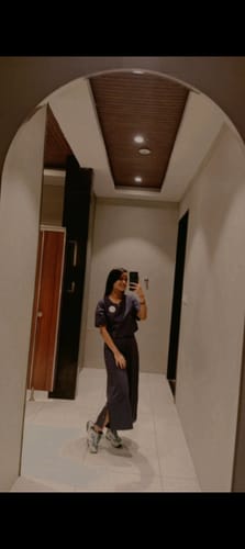 Customer photo review of Celine Dion super comfy purple  co-ord set