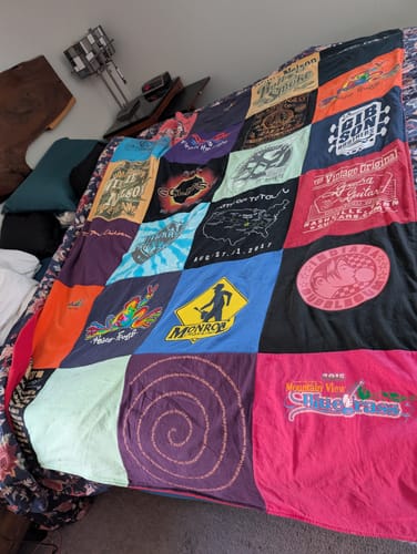 T-shirt quilt with festivals, community events themes by randie from KS