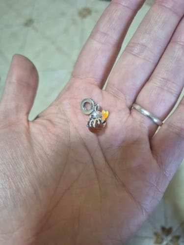 Customer photo review of 925 Sterling Silver Honey Bee Charm