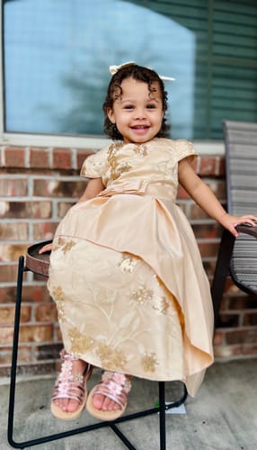 Customer photo review of Girl Formal Dresses Baby Girl Flower Bow Fluffy Birthday Party Dress Girls Pageant Dresses