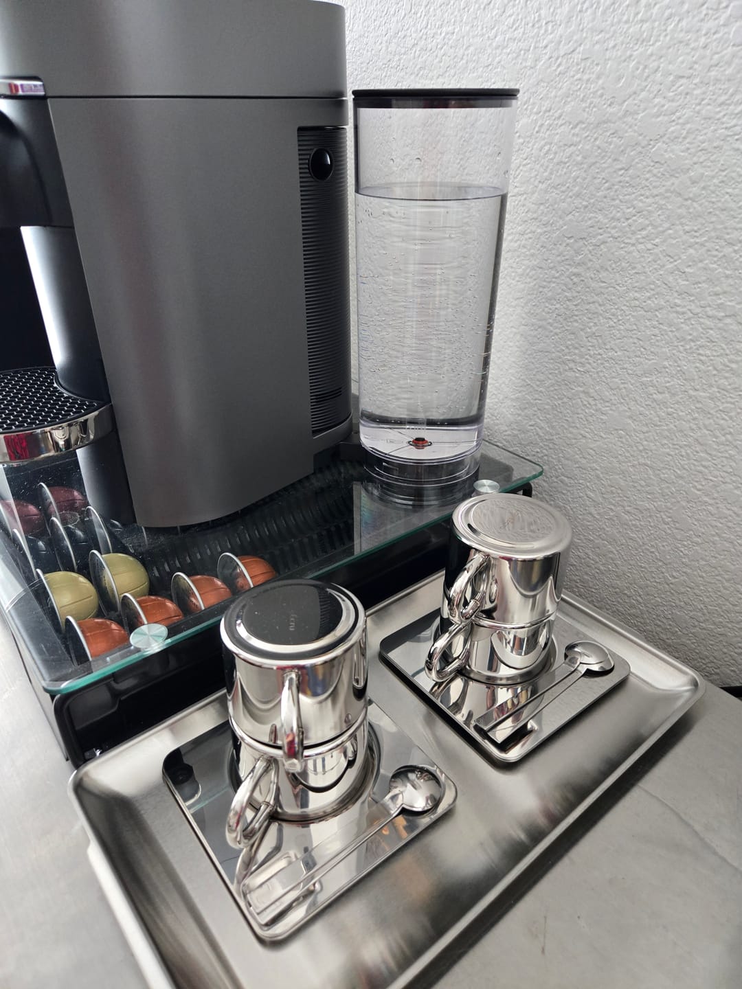 Customer photo review of Venice Mirror Cup with a Saucer & Spoon