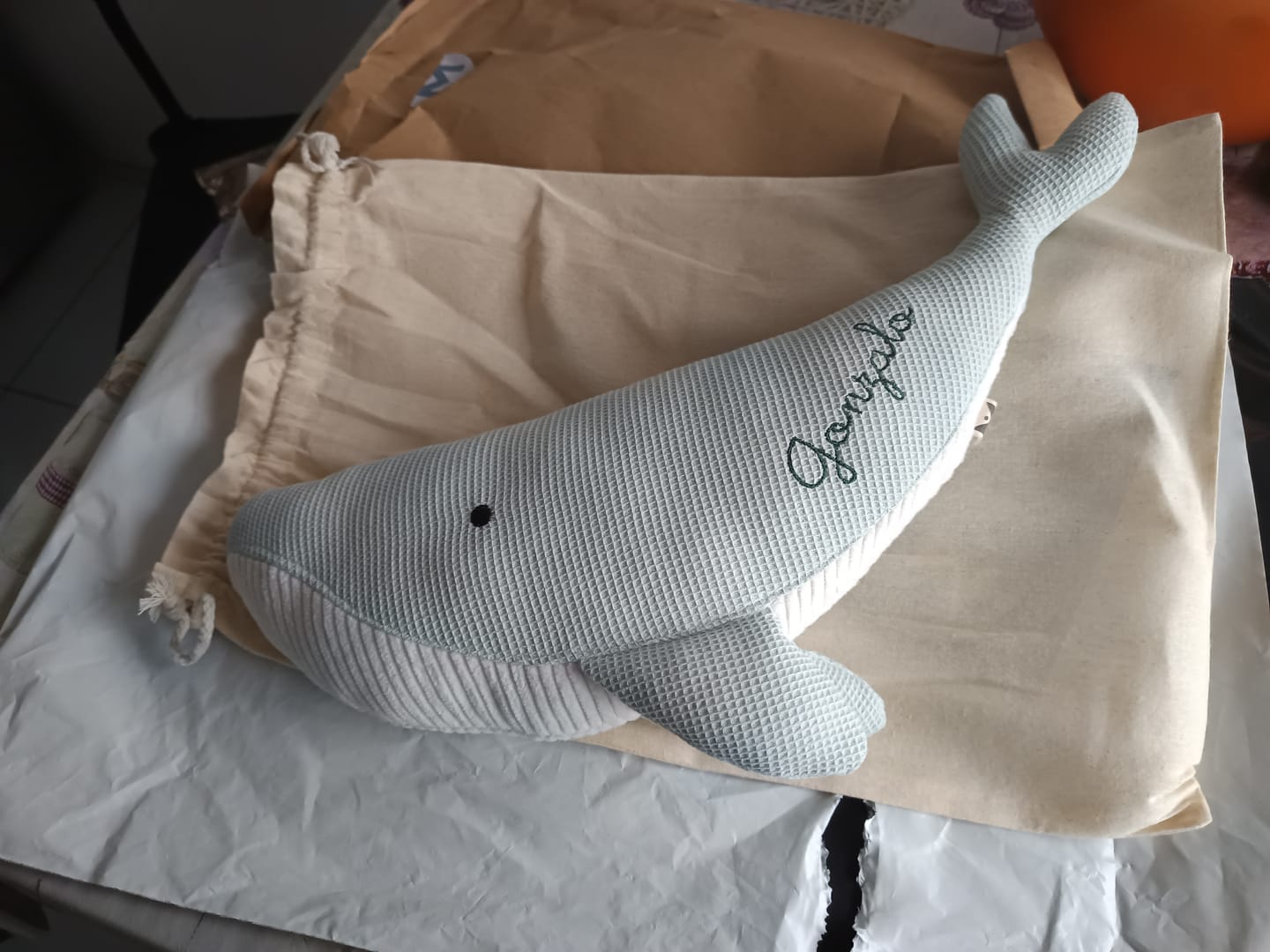 Customer photo review of Peluche ballena Susi - menta