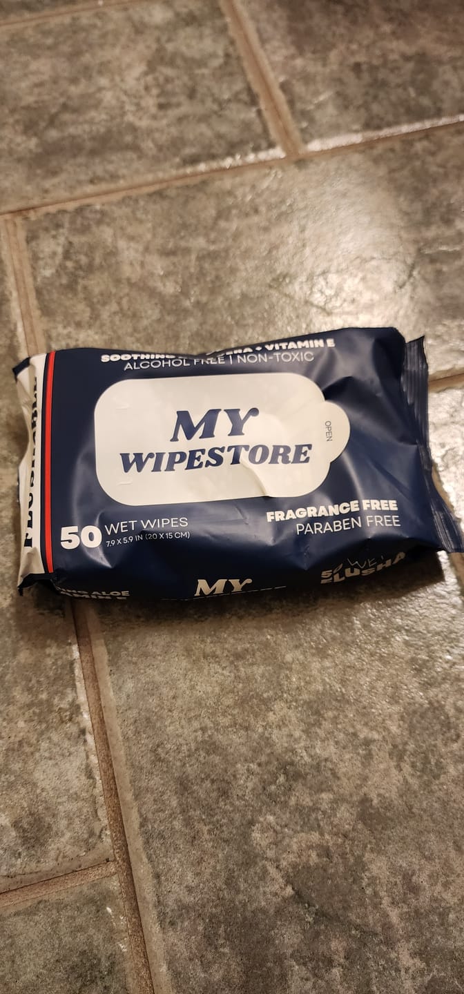 Customer photo review of My Wipes Premium Flushable Wipes