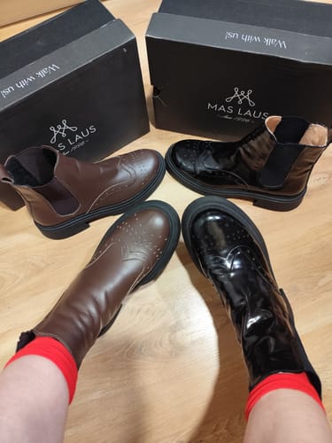 Customer photo review of "Urban Chelsea Boots in Patent"