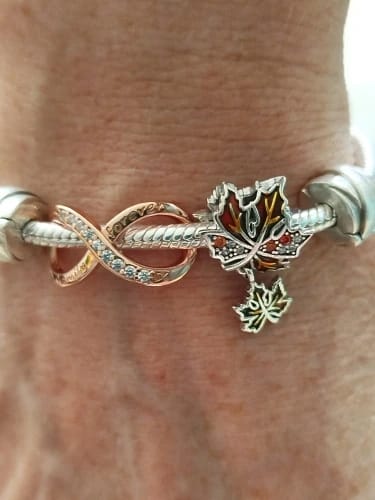 Customer photo review of 925 Sterling Silver Autumn Leaves Charm