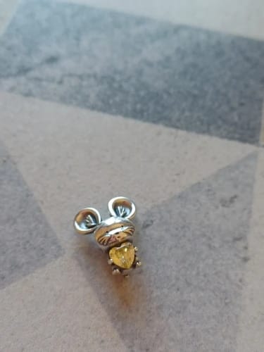 Customer photo review of 925 Sterling Silver Little Mouse Charm