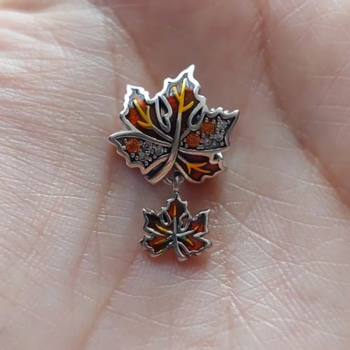 Customer photo review of 925 Sterling Silver Autumn Leaves Charm