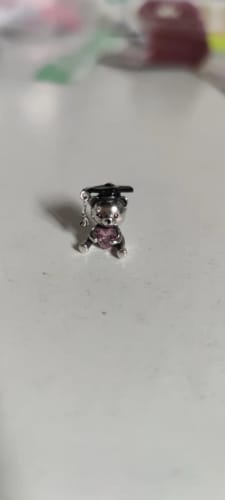 Customer photo review of 925 Sterling Silver Graduation Bear Charm
