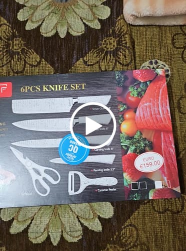 Customer video review of Zepter 6 in 1 Kitchen knives set with peeler & Scissor - Made for Europe - Poland Lot Import