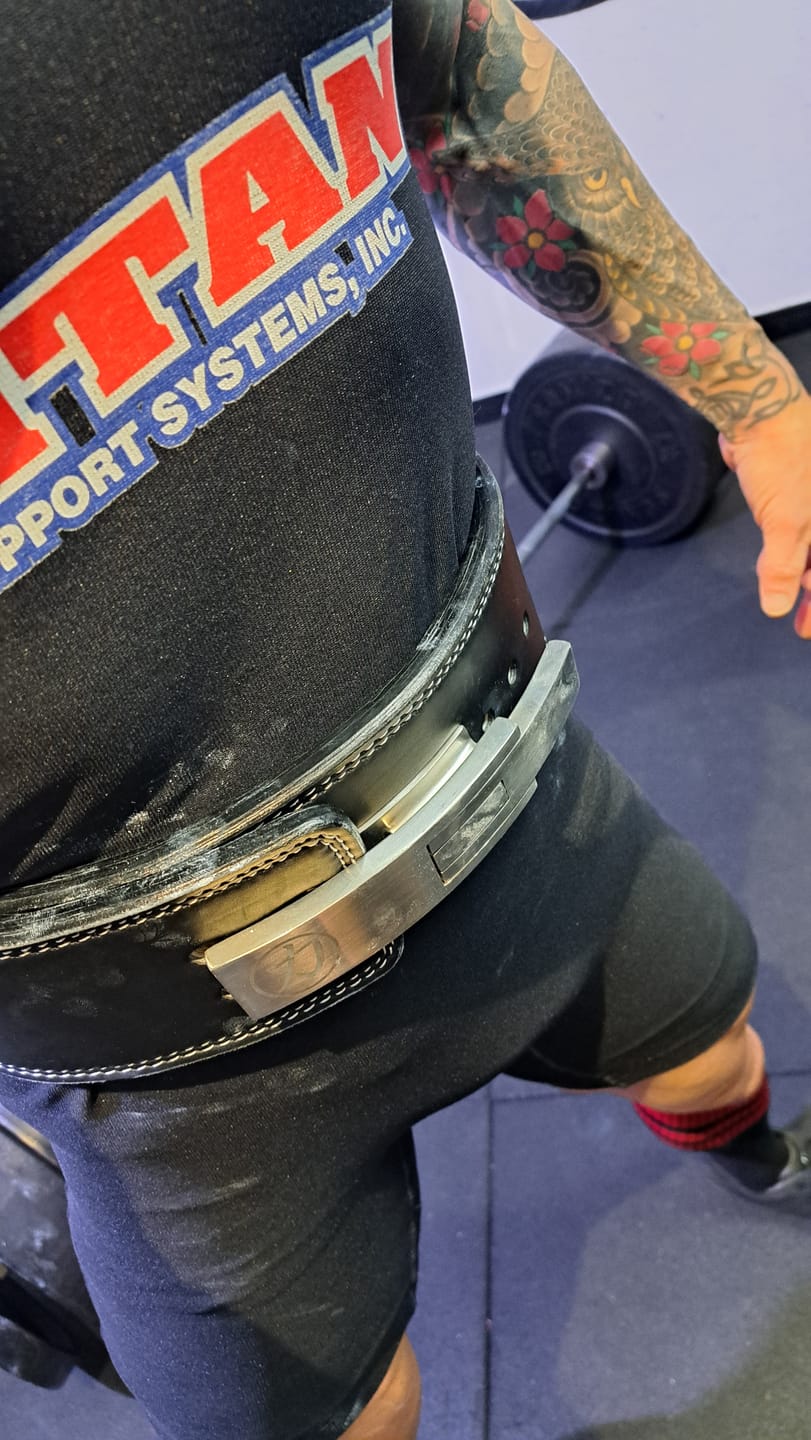 Customer photo review of Embossed Black Lever Belt, 13mm - IPF Approved