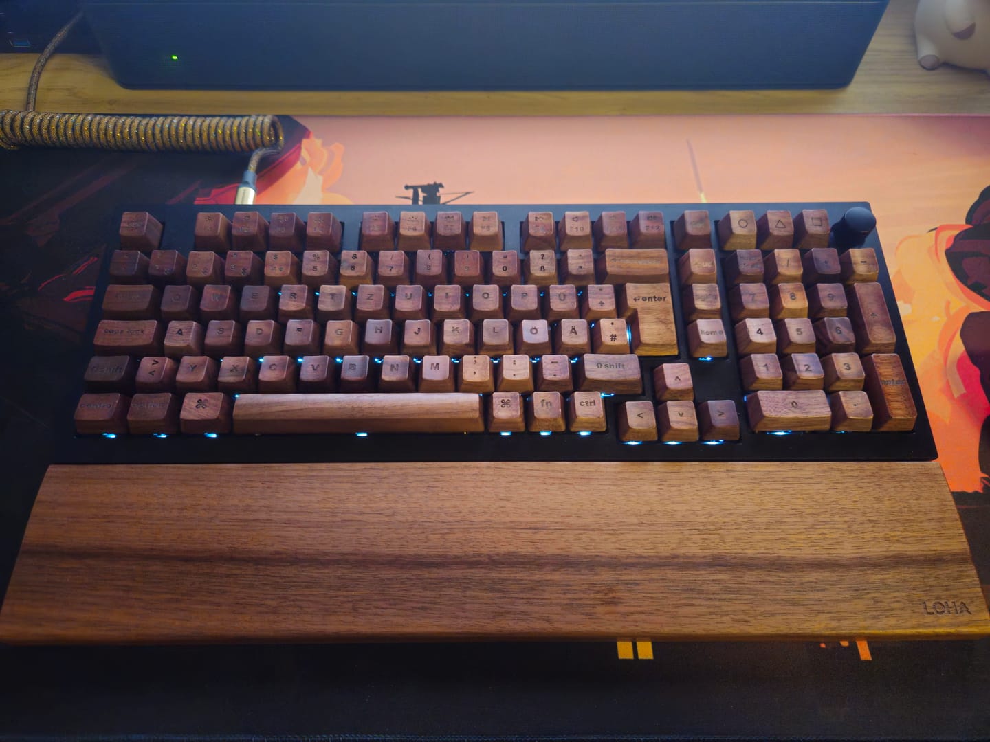 Customer photo review of American Black Walnut Keyboard Palm Rest