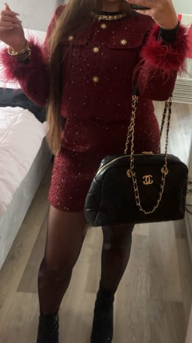 Customer photo review of MAGGIE Wine Red Tweed Two Piece Set  Next Day Delivery available