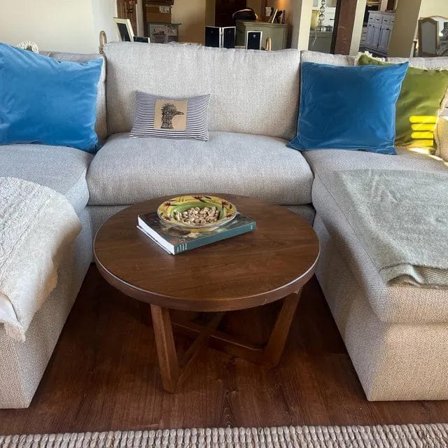Customer photo review of Muse Round Cocktail Table - Solid Walnut Wood - Mid Century Modern Design