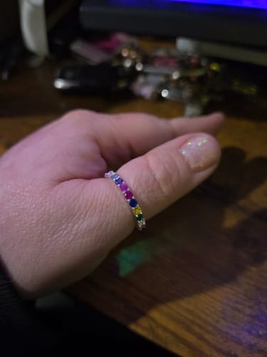 Customer photo review of Eternity Ring - Rainbow