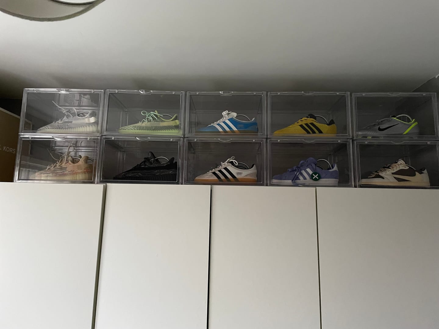 Customer photo review of STACK V1 Sneaker Display Crates - Clear (2 Pack)