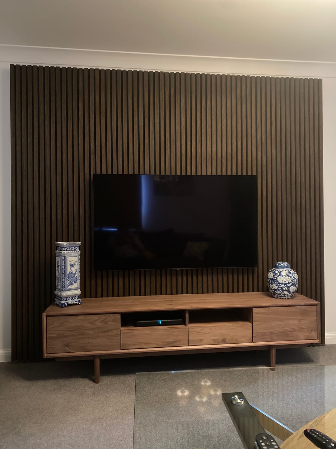 Customer photo review of Wooden Wall Panel | Smoked Oak | Premium 3-sided Wood Veneer