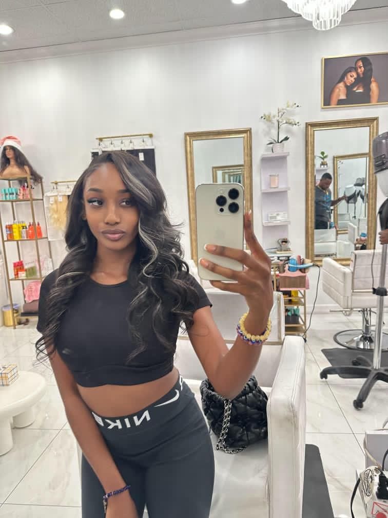 Customer photo review of Raw Indian Wavy Hair Extensions