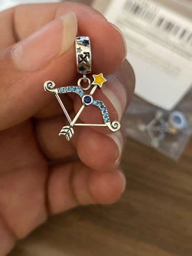 Customer photo review of 925 Sterling Silver Glow in the Dark Sagittarius Charm