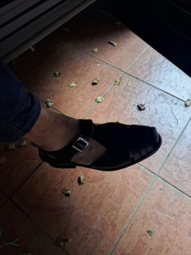 Customer photo review of Liam Caged Sandal - Solid Black