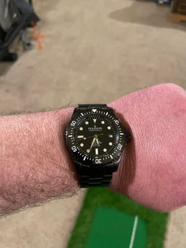 Customer photo review of Oceaneva Men's Deep Marine Explorer II 1250M Pro Diver Watch Black Dial Black IP
