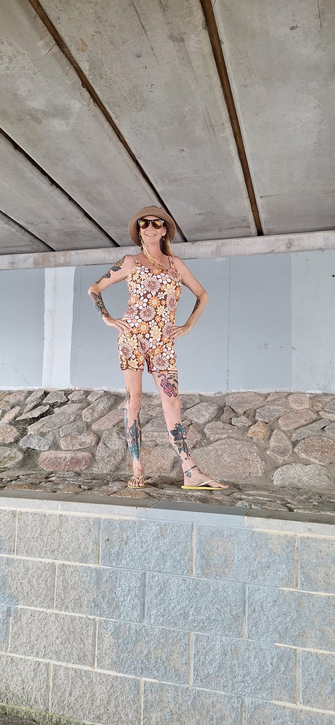 Customer photo review of Flower Power Paros Onesie